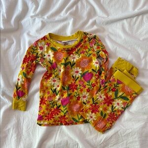 Little Sleepies Floral Kids Pajama Set - Yellow and Pink